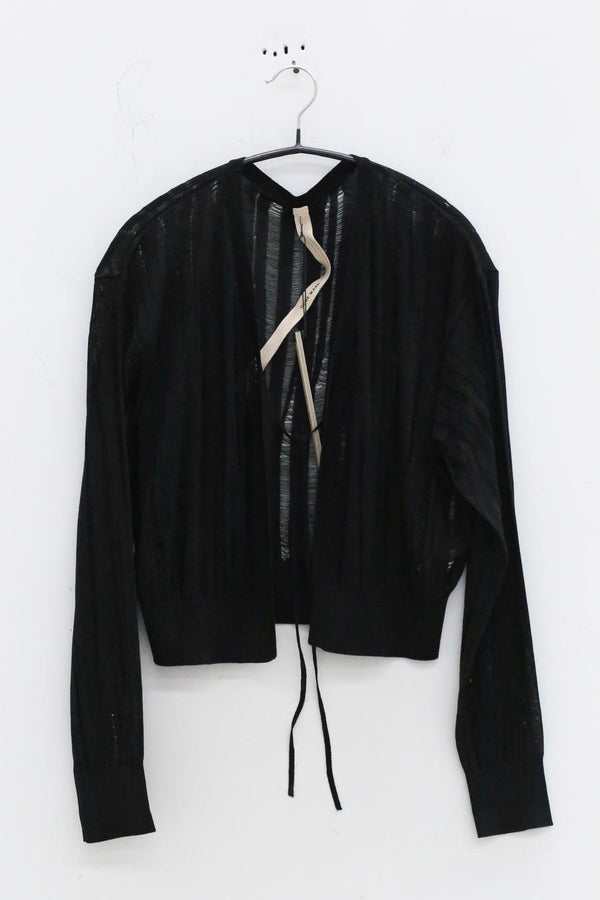 OUDE WAAG striped strip knitted cardigan OW-23SS-KT08 black